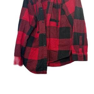 Red and Black Plaid Flannel Shirt